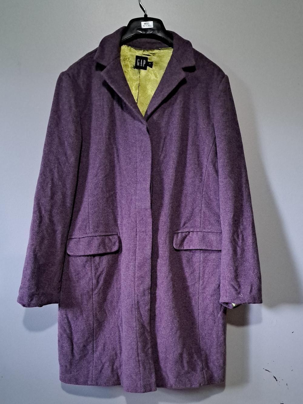 GAP Timeless Women's Plum Wool-Blend Pea Coat.